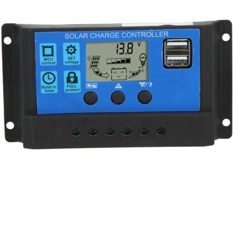 30A Solar-Laderegler mit zwei USB-Anschlüssen für 12V/24V-Module