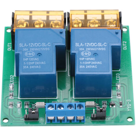 30A YYG-3 DC12V 2-Kanal-Relaismodulschalter, bidirektionales Relaismodul (12 VDC)