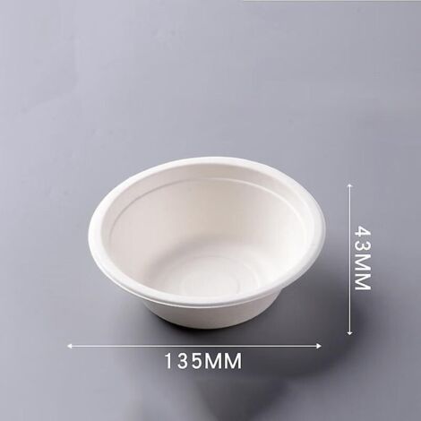 30bols De Canne Sucre Jetables Biodgradables, 350ml - Solide, Rigide & Tanche - Cologique & Compostable - Soupe, Apritif, Desserts