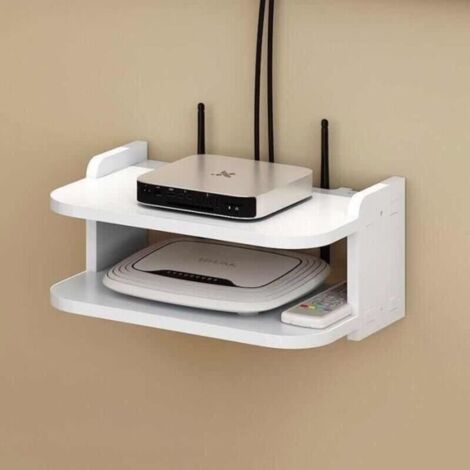 (30cm-Blanc)Organisateur de Montage Flottante étagère Mural pour TV Box Décodeur de Routeur WiFi Support - 30 cm