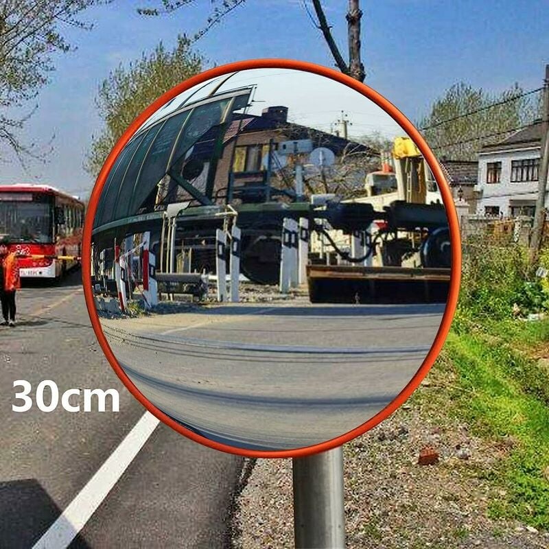 30cm Convex Mirror for Driveway Traffic Mirror Wide Angle Security Curved Convex Road Mirror Traffic Driveway Safety Convex Mirror Driveway Mirror 18