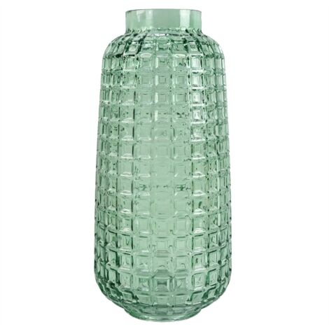 30cm Green Cube Glass Vase