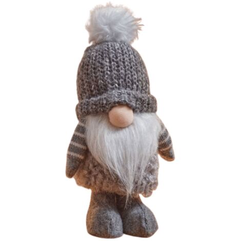 30cm Grey Gonk with Bobbly Hat Christmas Decoration