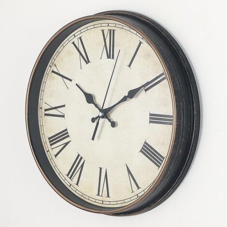 30cm-horloge Murale Chiffres Romains Art Vintage Horloge Or Bross