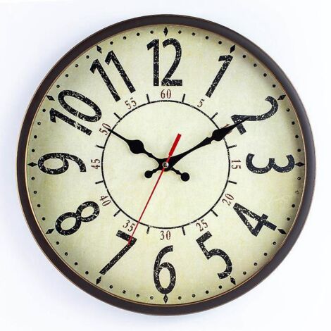 30cm-horloge Rtro Brosse Or Horloge Murale Salon Chambre  Coucher Mode Horloge Crative