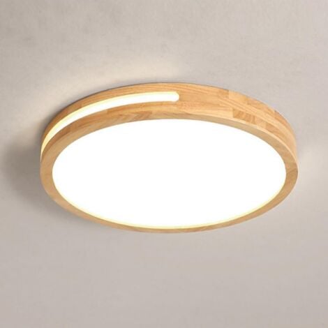 STOEX 30CM Lampara De Techo Led Modernas Plafones De Interior Plafones De Madera Para Dormitorio, Pasillo, Cocina, Sala De Estar, Blanco Frío, 6000K