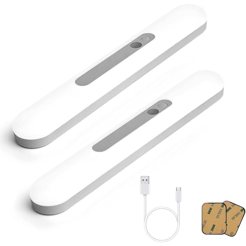 Fitags - 30CM Lumières de placard à détecteur, éclairage sans fil sous armoire de 59 led avec batterie rechargeable intégrée, veilleuse magnétique