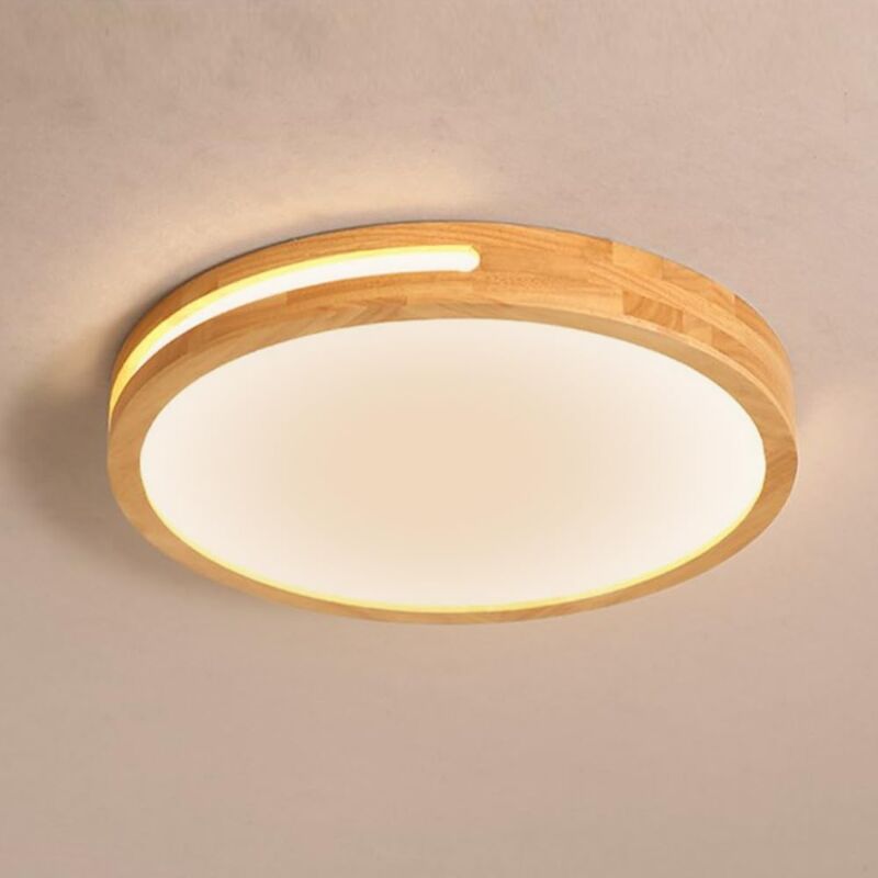 Stoex - 30CM Plafond Moderne à Led Plafonnier En Bois Pour Plafonniers Intérieurs Couloir Chambre Cuisine Salon Blanc Chaud