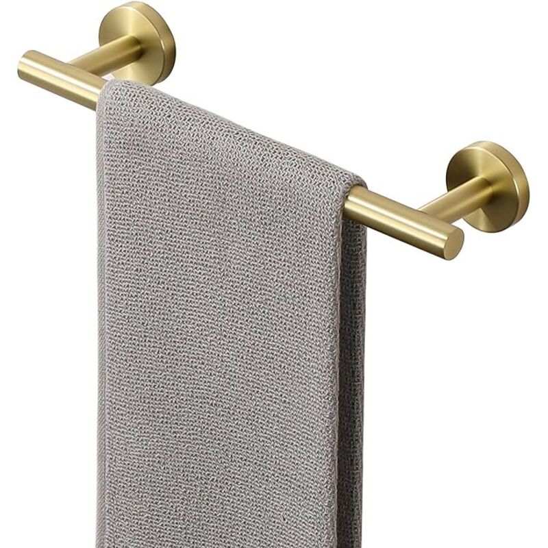 30CM Porte Serviette Mural Salle de Bain, Support Serviette Robuste en Acier Inoxydable pour Cuisine Penderie Entrée, Doré