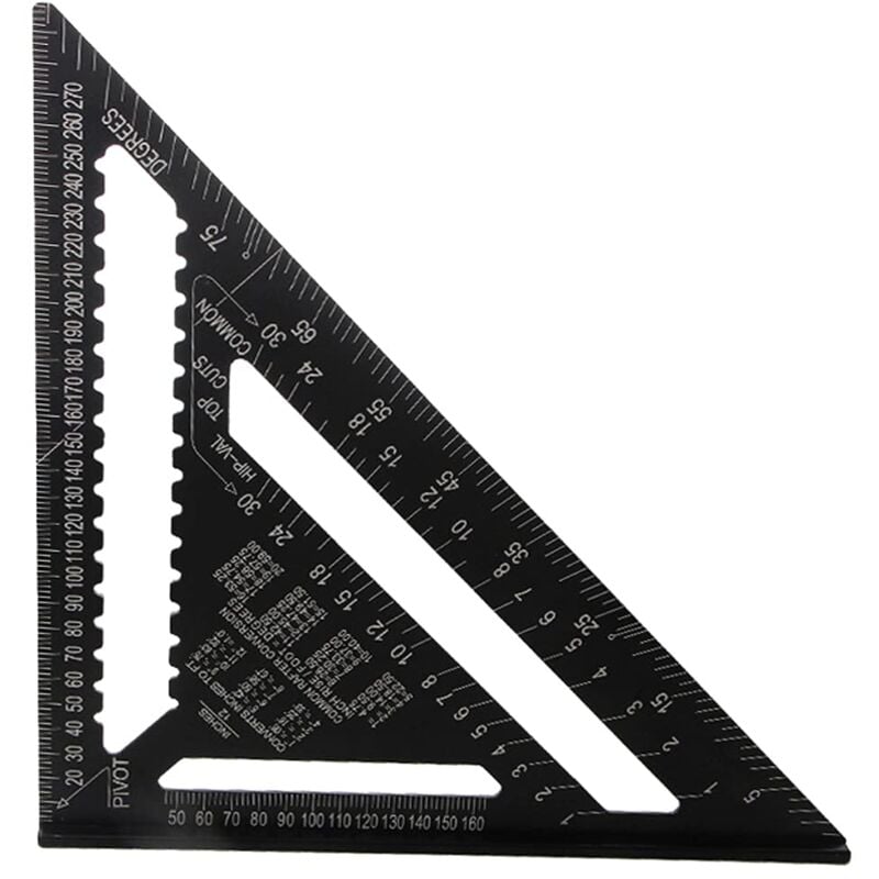 30cm Rapporteur Triangle, Règle Triangulaire, Équerre Charpentier Triangle Metrique Professionnel Menuiserie Règle d'Angle