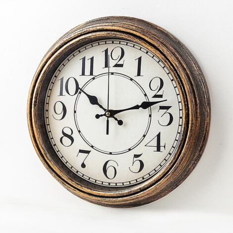 30cm-rtro Horloge Horloge Murale Salon Chambre  Coucher Mode Pinceau Goutte D'or Horloge Crative Montre Murale Horloge Quartz Muette