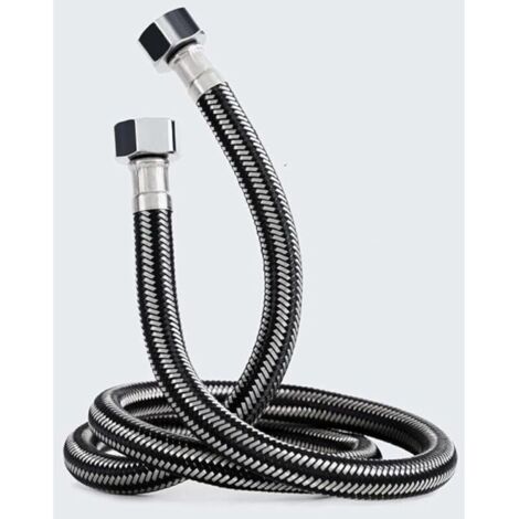 30CM, Tuyaux de Raccordement(G1/2 X G1/2) avec tresse en acier inoxydable,Tuyau entrée de Chauffe-Eau Chaude et Froide,pour Remplacement Universel de Cuisine Salle de Bain.