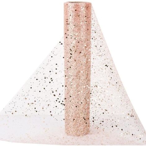 30CM x 10M Organza Tulle Rouleau Bobine avec Paillettes Chemin de Table Non tissé Ruban Bricolage Organza Rouleau pour Fête de Maria
