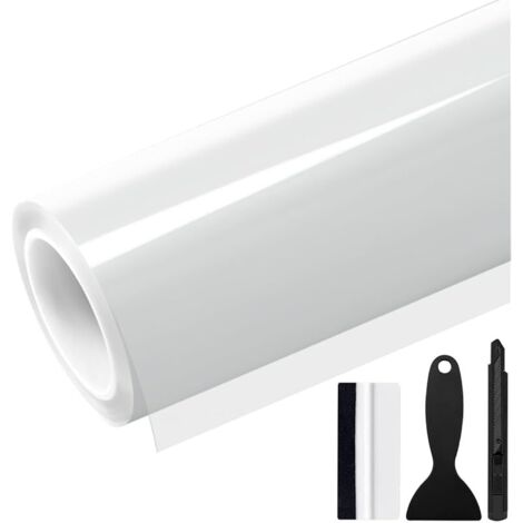 30cm x 200cm Film de Protection de Peinture Covering Transparent de Voiture Film Autocollant Adhésif pour Voiture, Moto, Vélo (Transparent Brillant, 30cm x 200cm)