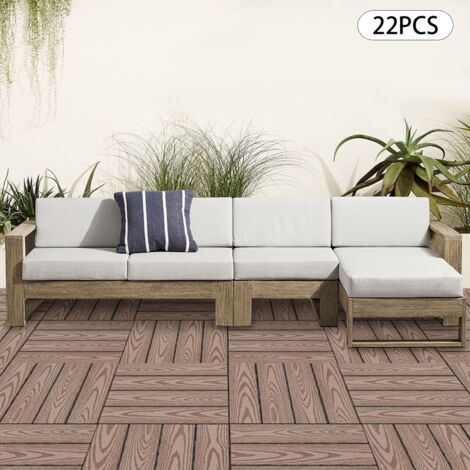30cmx30cm 22 plancher carré Patchwork plancher bois-plastique Décoration de sol Grain de bois gaufré couleur café