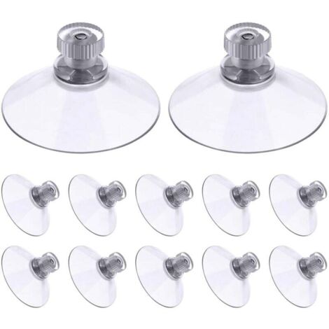 30er-Pack Saugnäpfe mit Gewinde und Rändelmuttern, 41 mm, transparent, für Auto, Camping, Fenster, Sonnenschutz