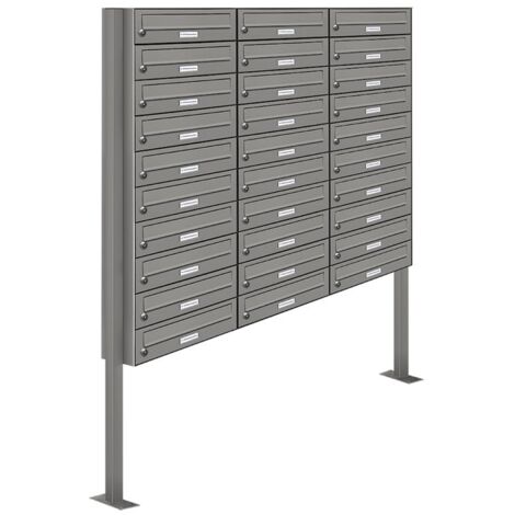 30er Premium Standbriefkasten RAL 9007 freistehend Postkasten Ständer 3x10