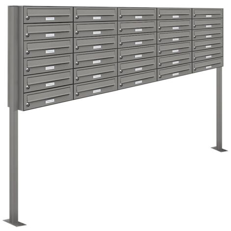 30er Premium Standbriefkasten RAL 9007 freistehend Postkasten Ständer 5x6