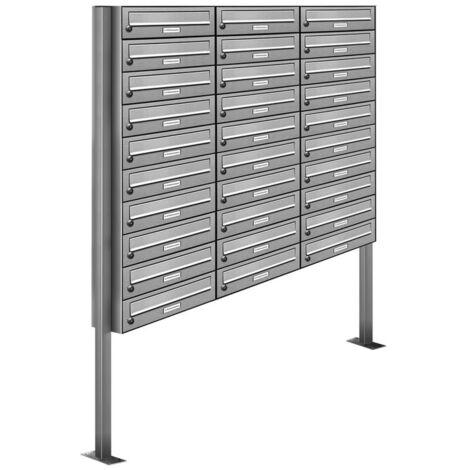 30er V2A Edelstahl Standbriefkasten Anlage Freistehend