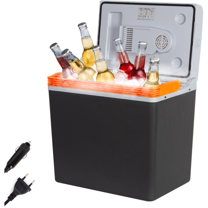 Todeco - 30L Glacière électrique Portable, pour Refroidir et Garder au Chaud, Mini-frigidaire 12V et 230V, Mode éco, pour Voiture, Camion, Bateau,