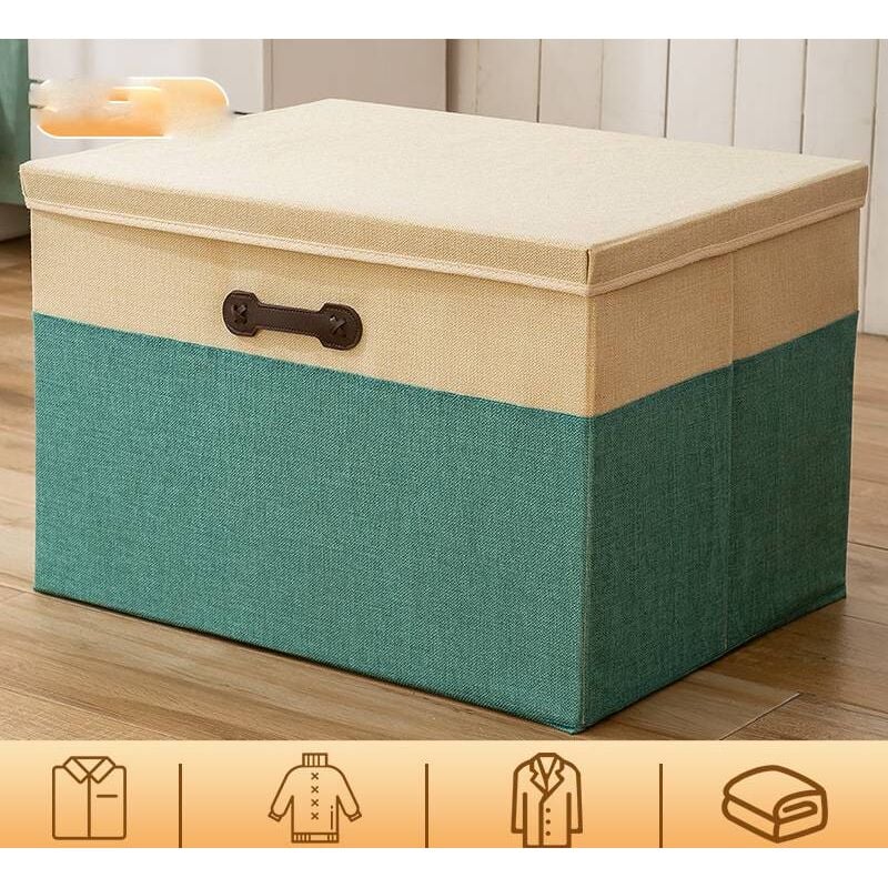 Image of Linghhang - 30L grüne Stoff-Aufbewahrungsbox, zusammenklappbar, für den Heimschrank (40x30x25cm)
