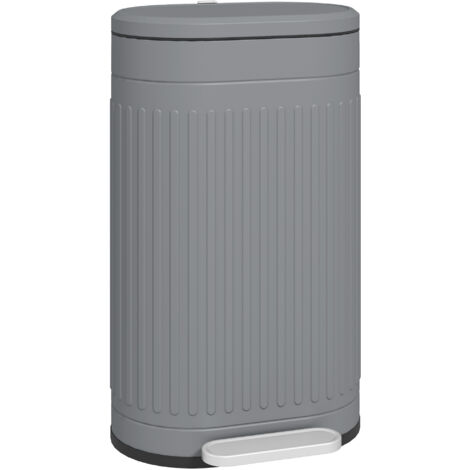 30L Metal Kitchen Bin, with Soft-Close Lid - Grey