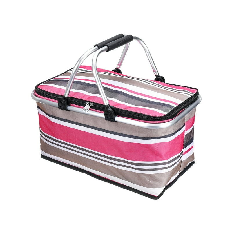 30L Pliable Pique-Nique Panier Isolé Glacière Panier De Rangement Grande Capacité Pique-Nique Sac Isolation Chaleur Et Fraîcheur Tissu Oxford