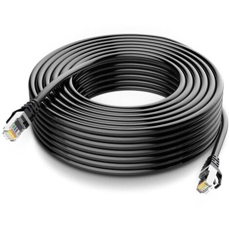 30M Cat 6 Câble Ethernet RJ45 Réseau 1000Mbps 250MHz FFTP Double Blindage Cordon RJ45 Internet - 30M
