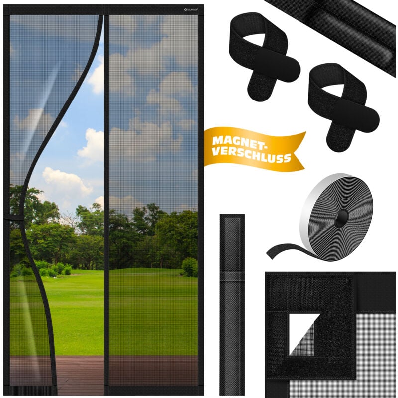 KESSER® Moustiquaire magnétique pour porte Moustiquaire magnétique Rideau de porte Grille de protection avec montage facile et adhésif pour porte de