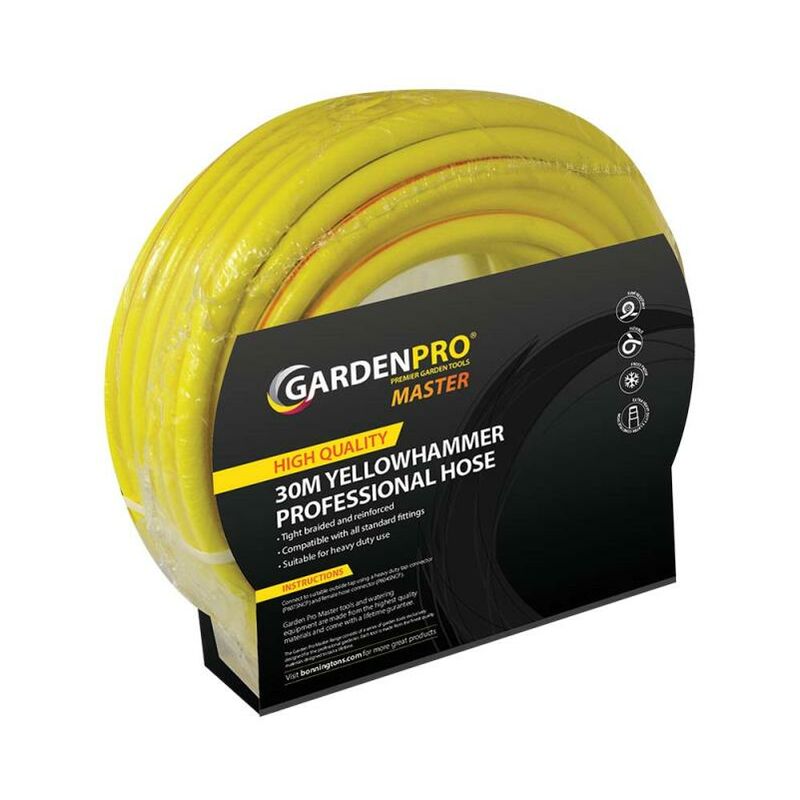 30m GardenPro Professional Yellowhammer Kink Resistant Garden Hose Pipe