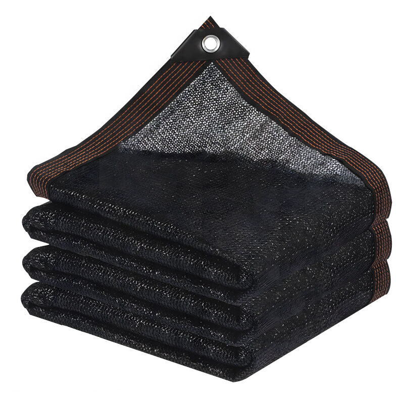 Dazzler - Toile d'ombrage - Filet d'ombrage de jardin avec œillets, pare-soleil d'extérieur pour pergola, patio, plantes, serre, poulailler, noir,