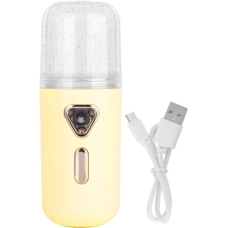 30ml Mini Facial Humidifier Portable Nano Atomization USB Charging Face Mist SprayerYellow