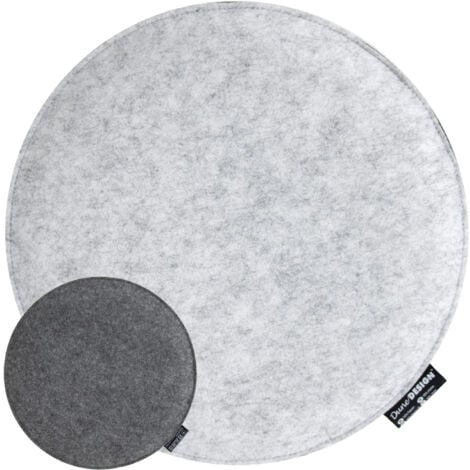 30mm Filz Sitzkissen Rund Ø 35cm Stuhlkissen Sitzauflage Weich 2-farbig Grau