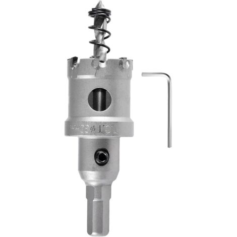 30mm Foret de scie cloche en carbure , Coupe-trou en carbure de tungstène, coupe-trou industriel pour l'acier inoxydable, le métal, le fer, l'alliage, le cuivre, le bois et les plastiques