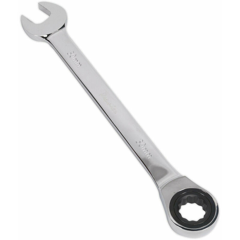 30mm Ratchet Combination Spanner - Chrome Vanadium Steel - 72 Tooth Ratchet Ring