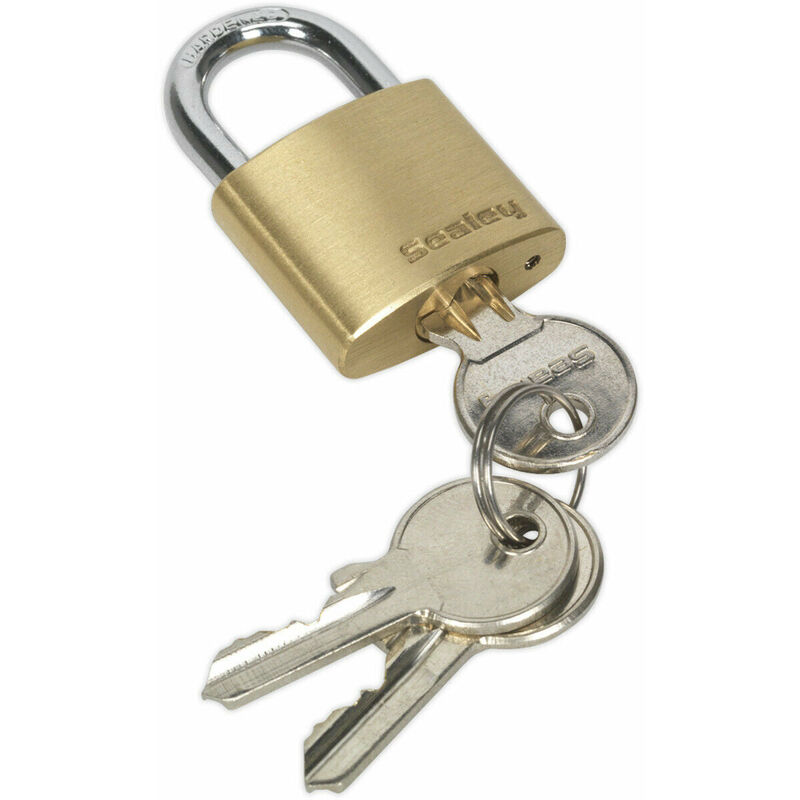 30mm Solid Brass Padlock 5mm Hardened Steel Shackle - 3 Keys Security Unit Lock