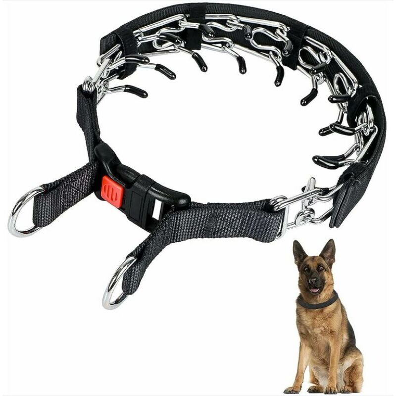 Csparkv - 3.0mm×50cm Collier de Dressage à Griffes pour Chien, Collier étrangleur pour Chiens avec Boucle à Pression, Collier de Chien sans Traction