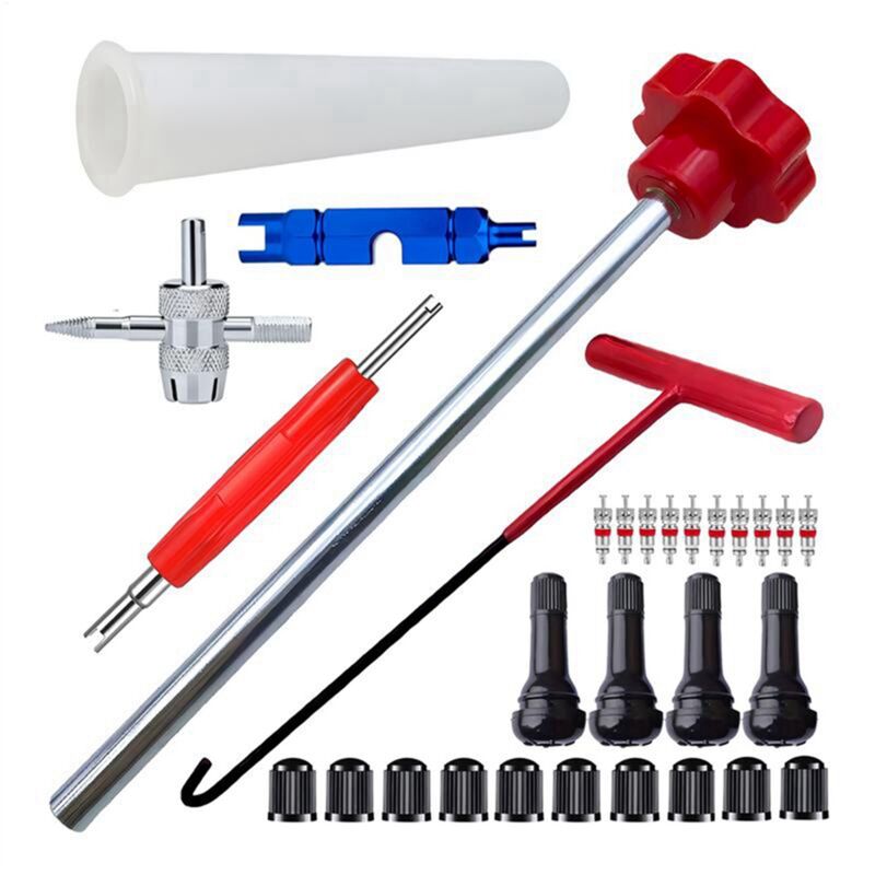 Image of Tlily - 30pc Auto Schnell Ändern Reifen Ventil Tool Kit Stem für TR413 Ersatz Installation b