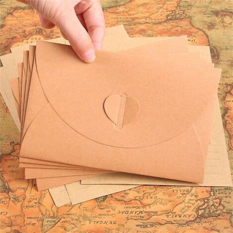 30pcs (17.5 11cm) Enveloppe En Papier Lettre Circulaire Creative Love Papier Kraft Rtro Enveloppe Romantique Sac Carte Postale Lettre Dcorative