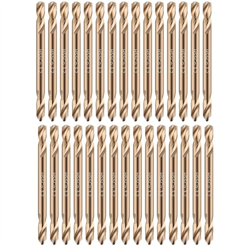 Image of 30Pcs 1/8In Kobalt Bohrer Doppel Ende für Gehärtetem Stahl Gusseisen Holz Kunststoff Edelstahl Bit