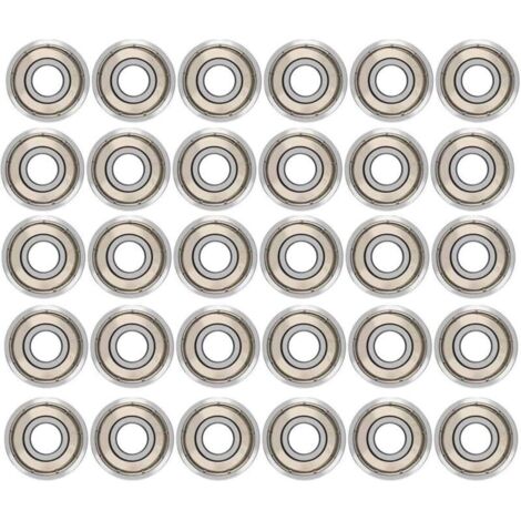 30pcs 608ZZ Roulements à Billes,Métal Double Blindage Roulements Speed Bearings Roulements à Billes de Qualité pour Roller,Skateboard,Longboard,Waveboard/8 x 22 x 7mm