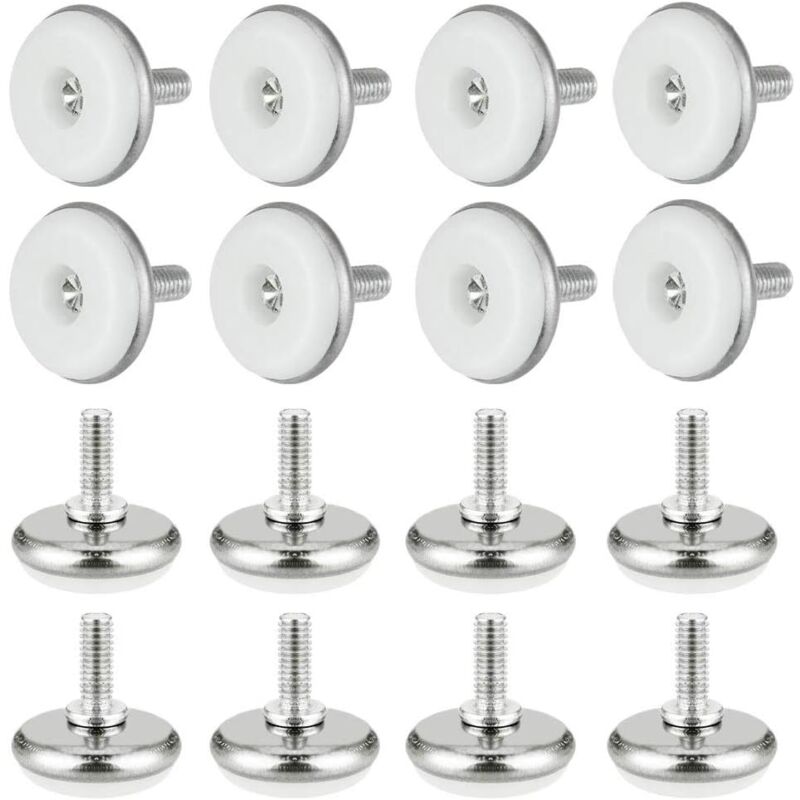 30pcs Adjustable Leveling Feet Made of Plastic and Metal with Nut, Adjustable Feet M6 x 15 x 30mm, Furniture Adjustment Screw for Table, Furniture,