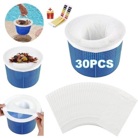 30pcs Chaussettes de Skimmer de Piscine,Sac de filtration pour piscine, housse de protection contre les poussières 13x22cm