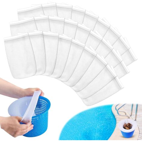 30PCS Chaussettes de Skimmer Pool Skimmer Socks Filtre Skimmer Piscine Chaussette Filtre Piscine Nylon de Haute qualité indéformable pour éliminer efficacement la saleté pour Panier Skimmer