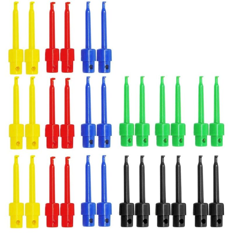 Csparkv - 30pcs clip crochet multimètre, electronique Crochet de test,grabber sonde test, Test Crochets Multimètre Accessoires-pour Outil de