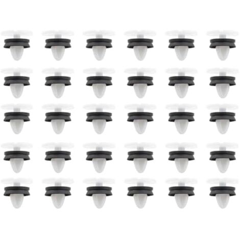 30pcs Clips de Fixation Attaches Garniture, Voiture Panneau de Porte Intérieures Clips Rivet Plastique, 7703077476 Compatible Peugeot 308 Citroën DS4 Renault Megane 3 Laguna 3
