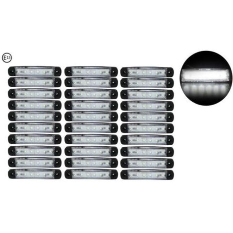 30pcs E13 Marque Feux De Gabarit LED 24V Blanc Homologue Pour Remorque Caravane