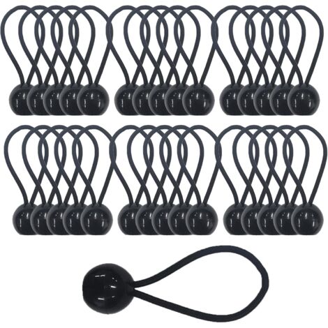 30pcs elastic tensioners, tarpaulin tensioners, elastic bungee, elastic tensioners for gazebo, tarpaulin, camping, tent, curtains, extension harness (200mm)