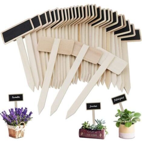 30pcs Etiquettes de Plantes en Ardoise Mini Tableau Noir Marqueur de Jardin Plante Signe Tags en Bois étiquettes Potager pour Fleur Légumes Graine Jardin Pépinière