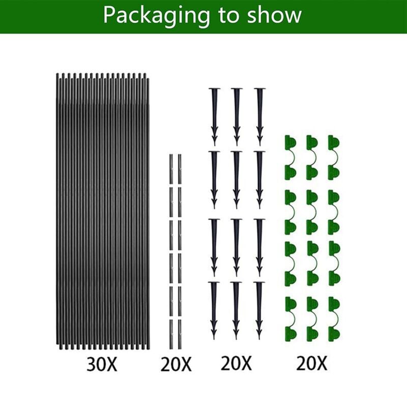 30pcs jardinage plantes fleurs légumes serres protection contre les oiseaux animaux stand set Fiber stick anti - bug Mesh arche set